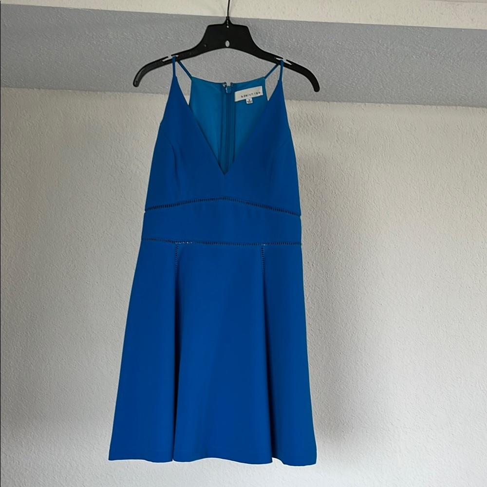 Adelyn Rae Blue Halter Mini Dress A-Line Cocktail